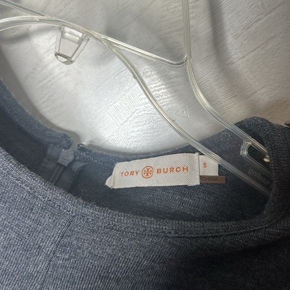 🌈 TORY BURCH Vienna Gray Wool Long Sleeve Dress small - Picture 11 of 12